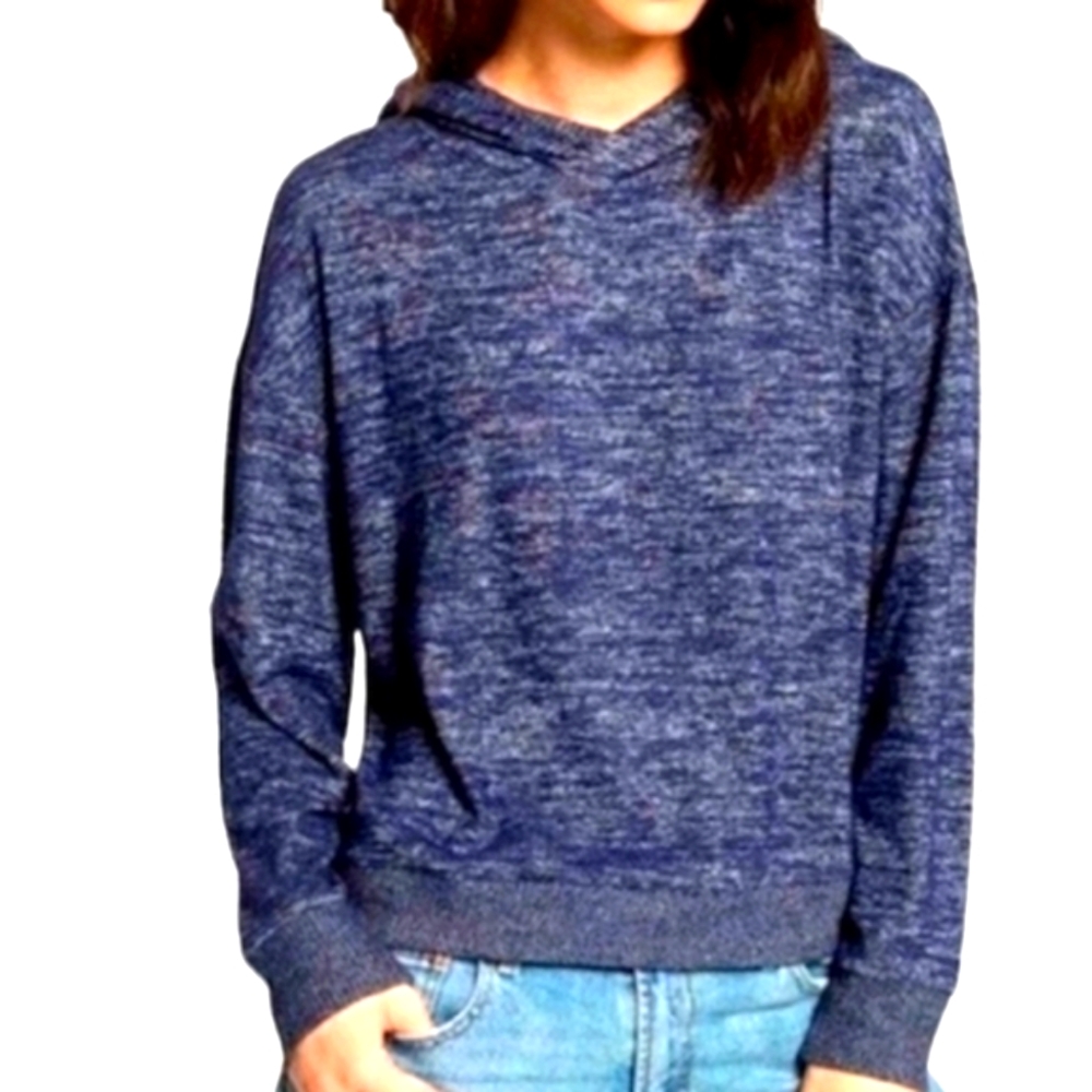 GAP Soft Spun Supima Marled Blue Pullover Hoodie NWT L CLEARANCE